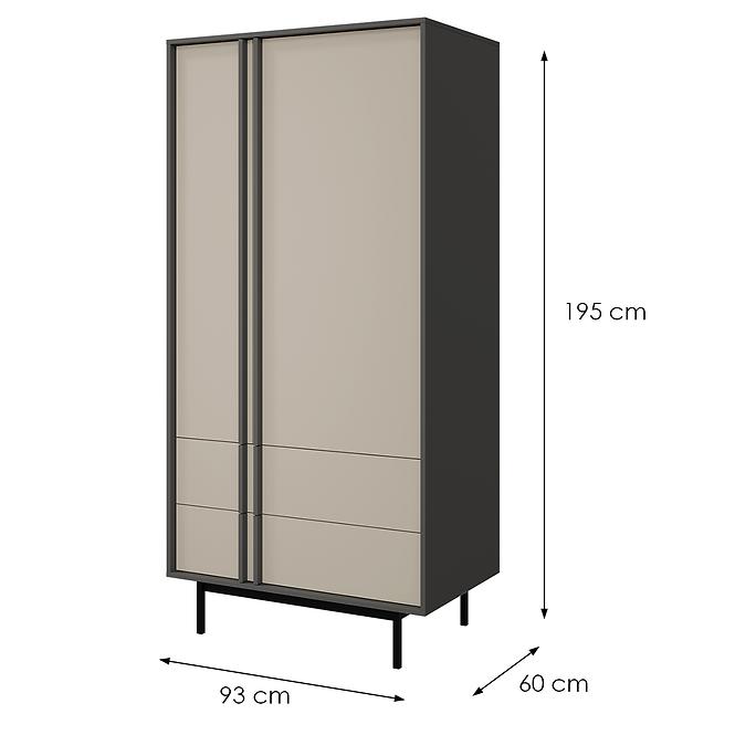 Skriňa Alsy 1 svetlobéžová/Antracit,2