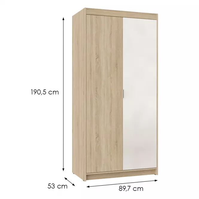 Skriňa Elena Sonoma 2d-1d 1 Zrkadlo