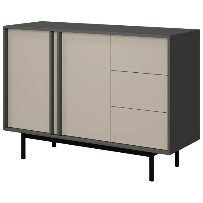 Komoda 120 Alsy 7 Svetlobéžová/Antracit