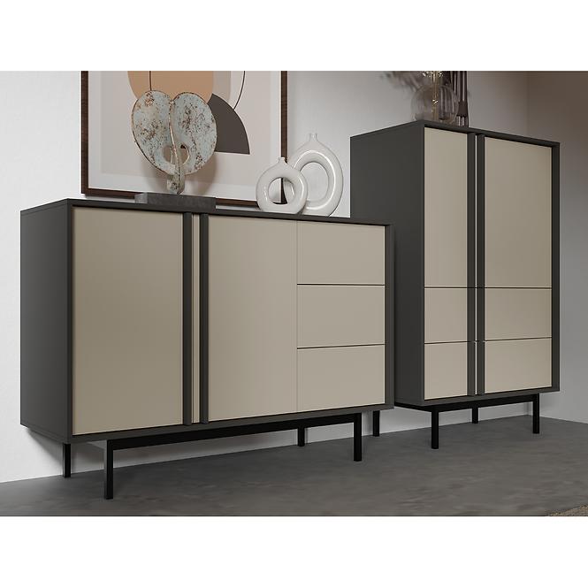 Komoda 120 Alsy 7 Svetlobéžová/Antracit