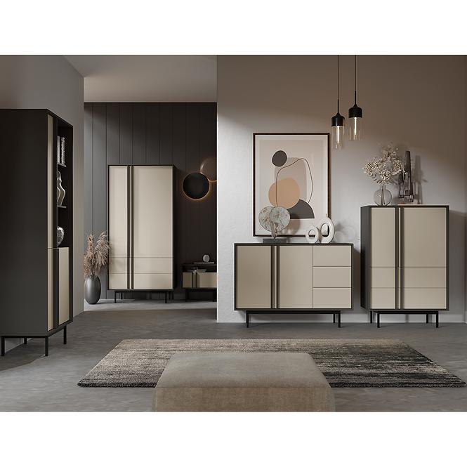 Komoda 120 Alsy 7 Svetlobéžová/Antracit,4