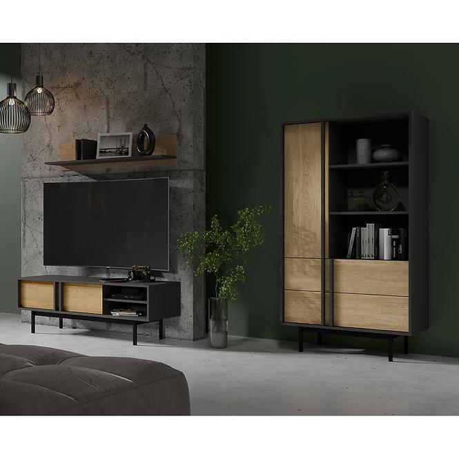 Komoda 160 Alsy 6 Olejovaný dub/Antracit
