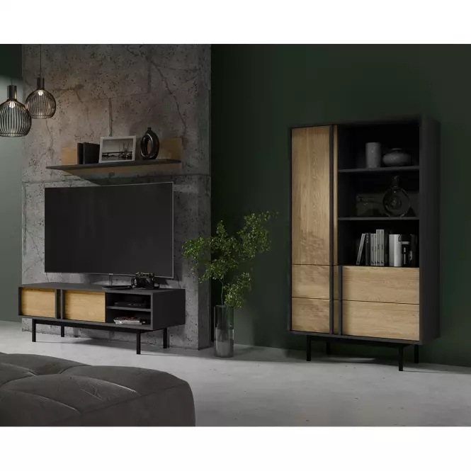 Komoda 120 Alsy 7 Olejovaný dub/Antracit
