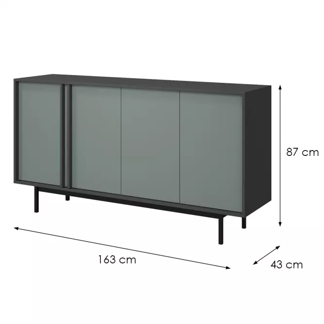 Komoda 160 Alsy 6 Aloe/Antracit