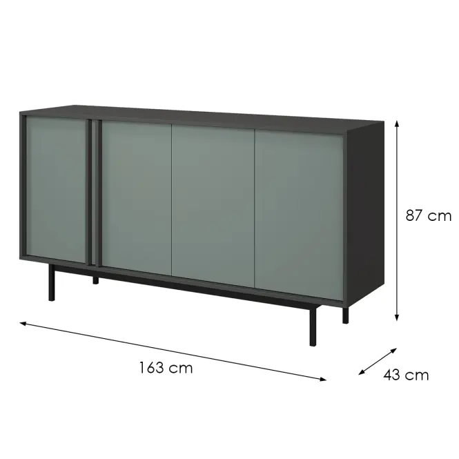 Komoda 160 Alsy 6 Aloe/Antracit,2