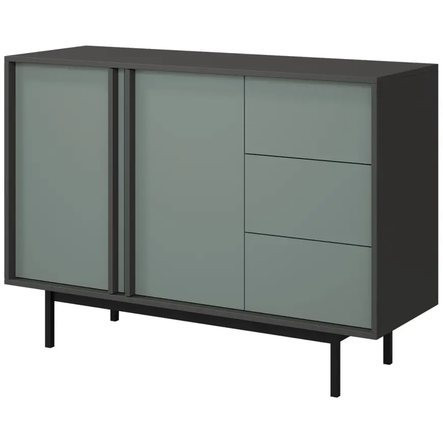 Komoda 120 Alsy 7 Aloe/Antracit