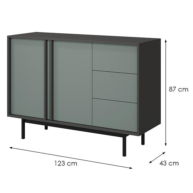 Komoda 120 Alsy 7 Aloe/Antracit