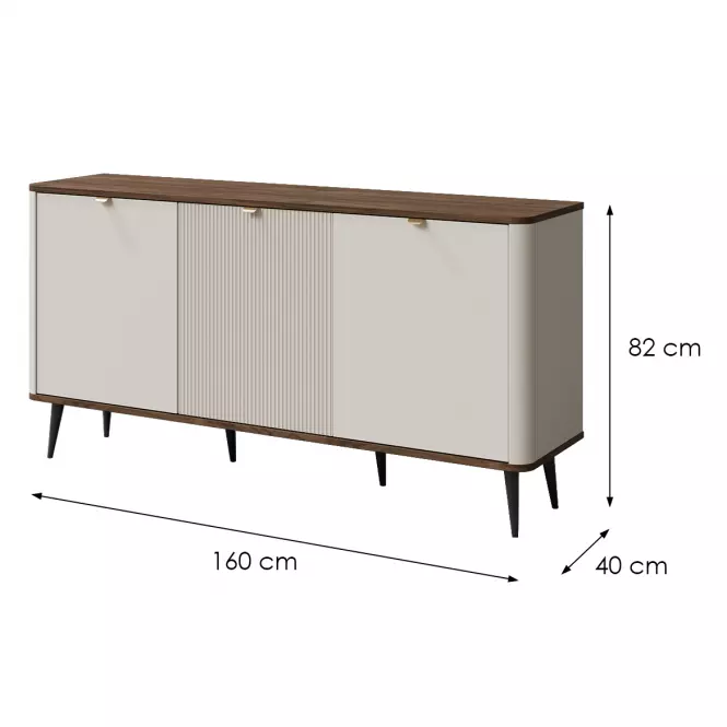 Komoda 160 Marly 8 3d orech/Kašmír