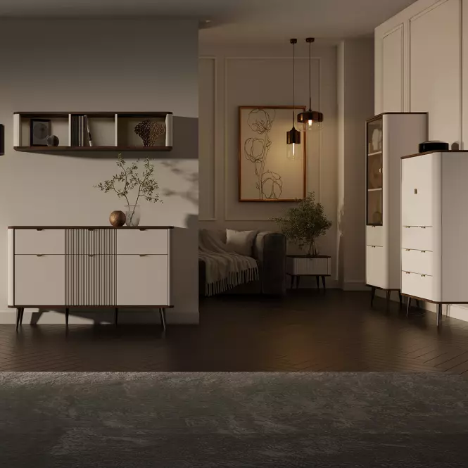 Komoda 160 Marly 8 3d orech/Kašmír