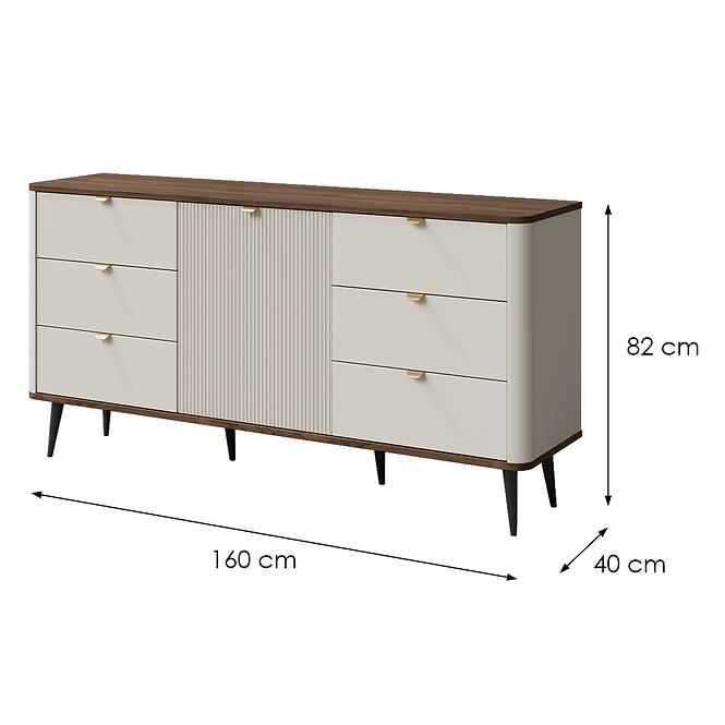 Komoda 160 Marly 9 1d6s orech/Kašmír
