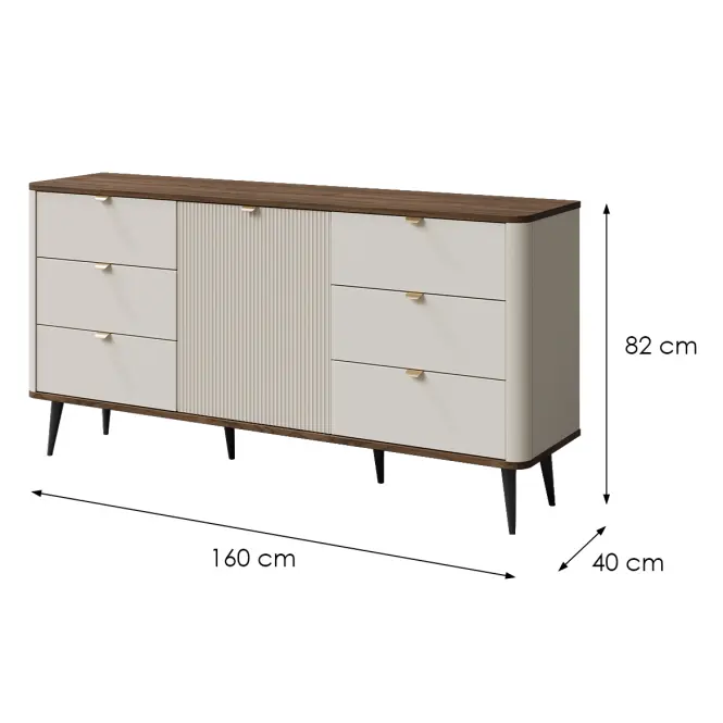 Komoda 160 Marly 9 1d6s orech/Kašmír,2
