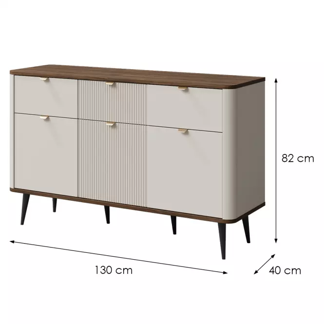 Komoda 130 Marly 10 3d3s orech/Kašmír