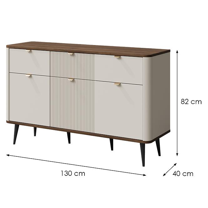 Komoda 130 Marly 10 3d3s orech/Kašmír,2