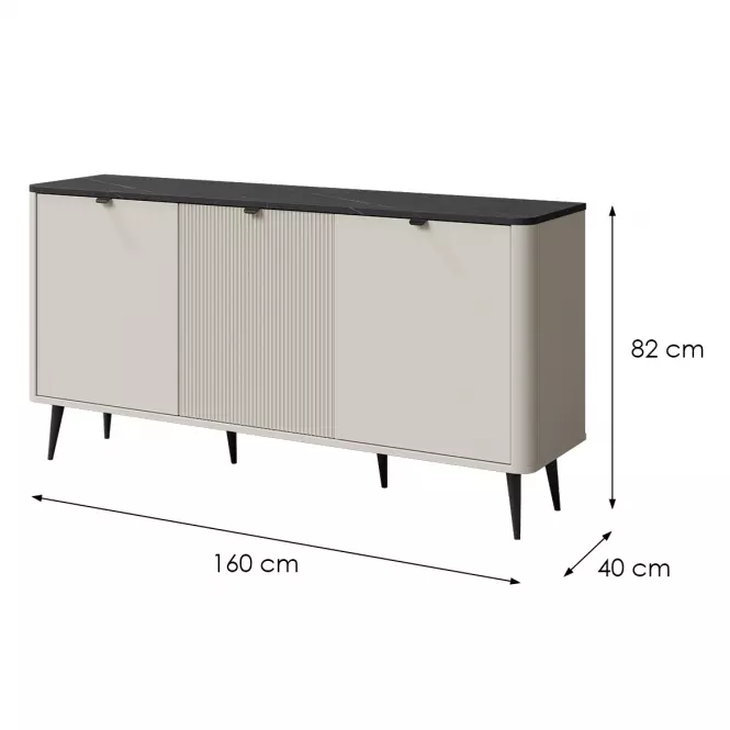 Komoda 160 Marly 8 3d Kašmír/Sivý kameň