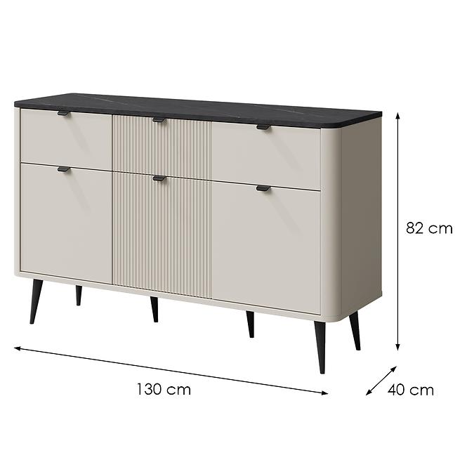 Komoda 130 Marly 10 3d3s Kašmír/Sivý kameň