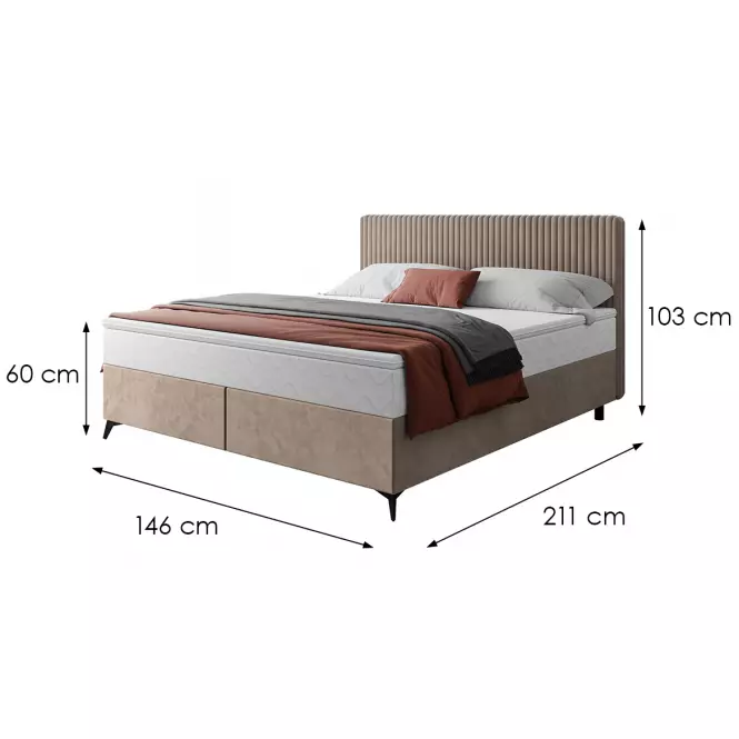 Posteľ Wave s topperom 140x200 Manila 21/Tilia 17