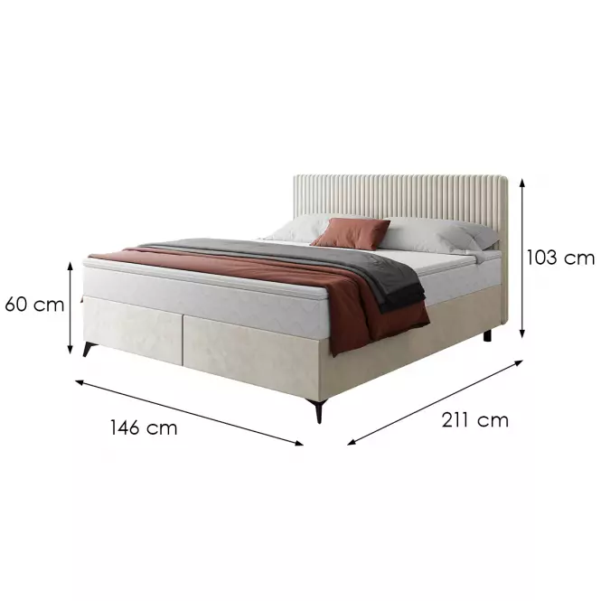 Posteľ Wave s topperom 140x200 Manila 01/Tilia 03,3