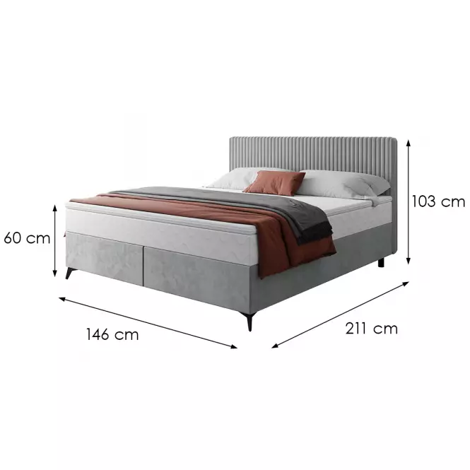 Posteľ Wave s topperom 140x200 Manila 15/Tilia 86,3