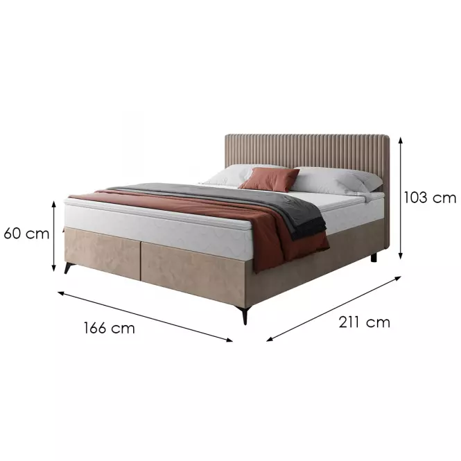 Posteľ Wave s topperom 160x200 Manila 21/Tilia 17,3