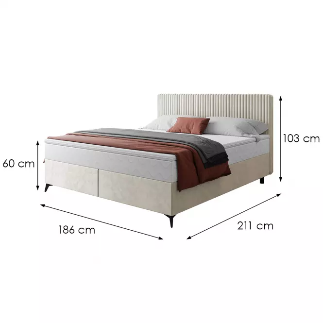 Posteľ Wave s topperom 180x200 Manila 01/Tilia 03,3