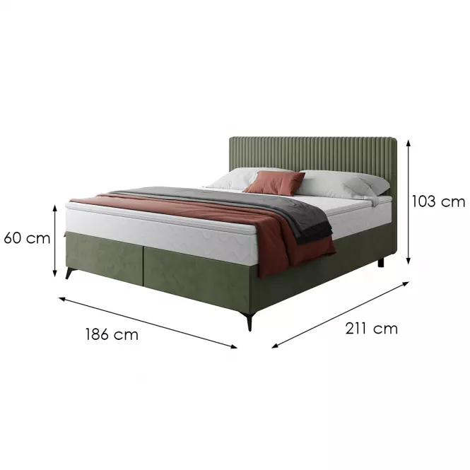 Posteľ Wave s topperom 180x200 Manila 34/Tilia 37,3