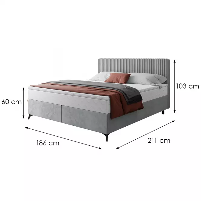 Posteľ Wave s topperom 180x200 Manila 15/Tilia 86,3