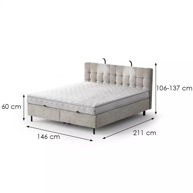 Posteľ Muna s topperom 140x200 Aston 02,8