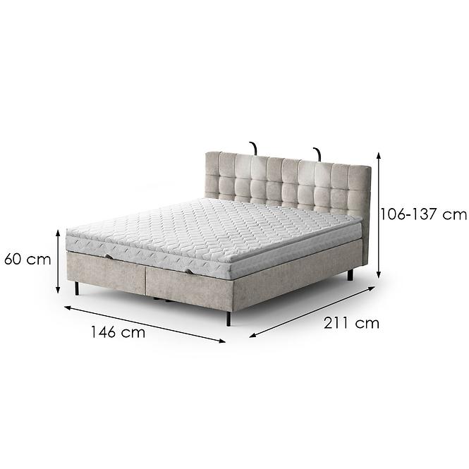 Posteľ Muna s topperom 140x200 Aston 02,8