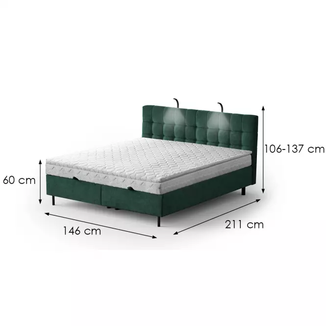 Posteľ Muna s topperom 140x200 Aston 27,8