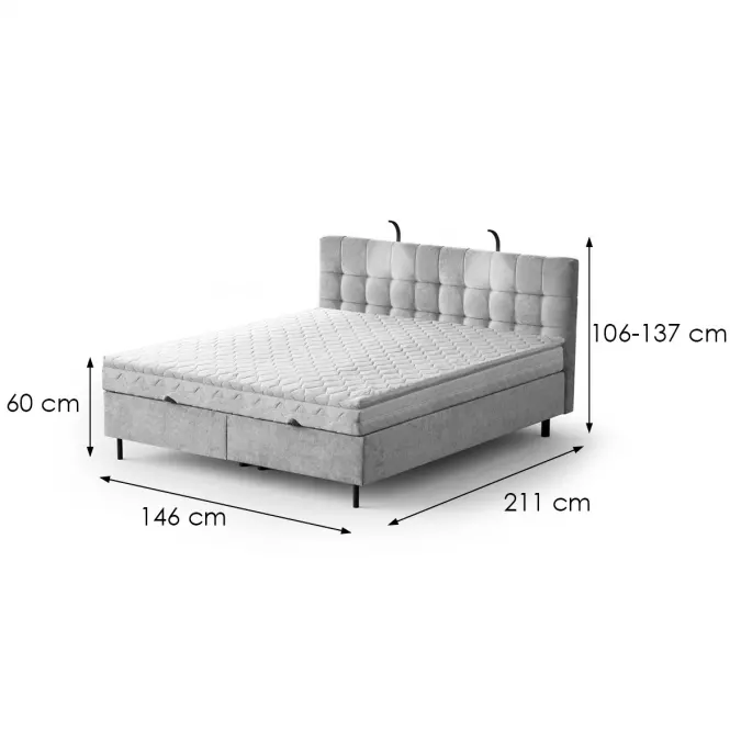 Posteľ Muna s topperom 140x200 Aston 15,8