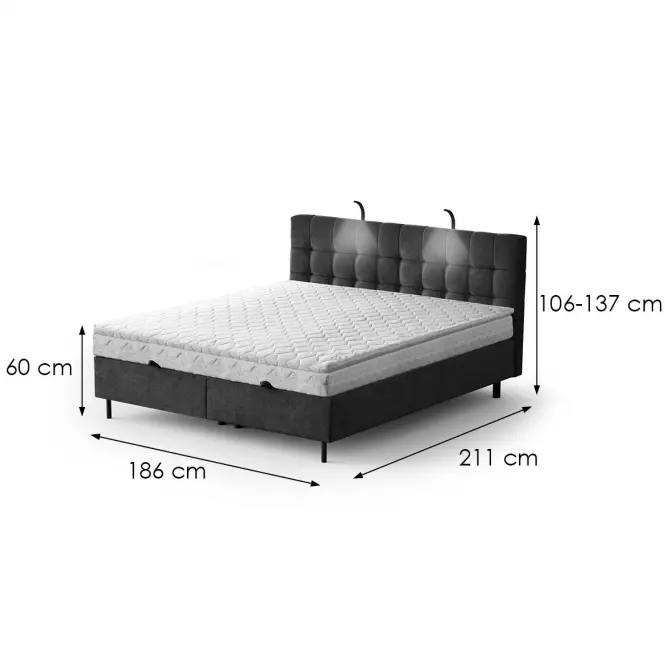 Posteľ Muna s topperom 180x200 Aston 18,8
