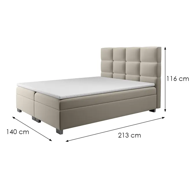 Posteľ Kanada s topperom 140x200 Alfa 03