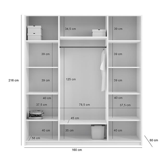 Skriňa Nicea 160 hnedá hlina,3