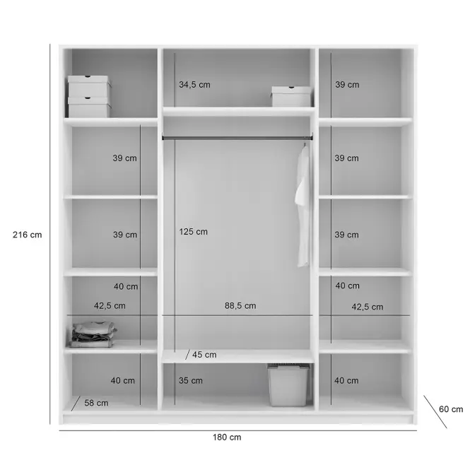 Skriňa Nicea 180 hnedá hlina,3