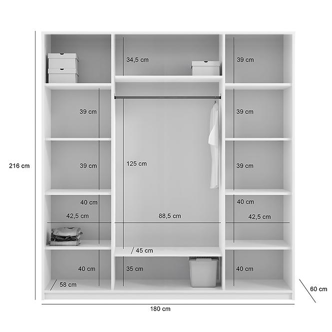 Skriňa Nicea 180 hnedá hlina,3