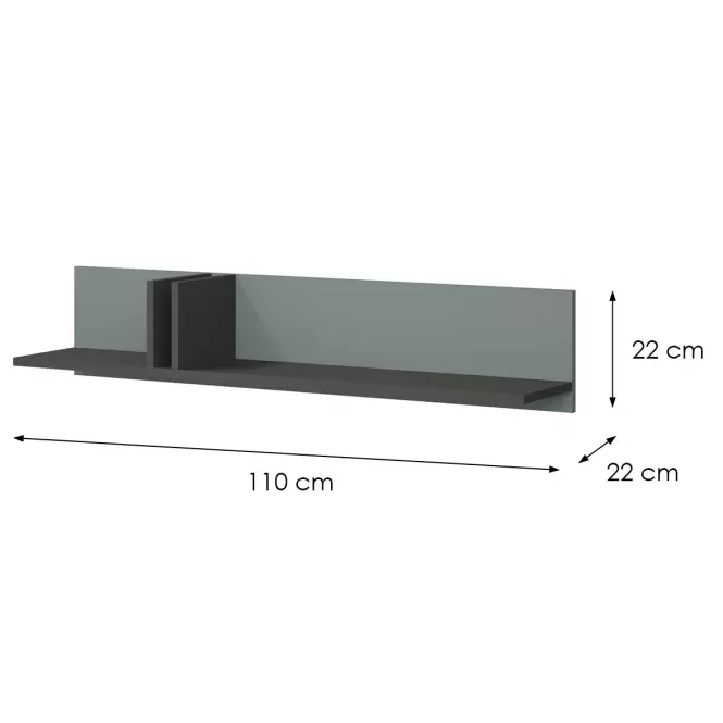 Polička 110 Alsy 15 Aloe/Antracit,2