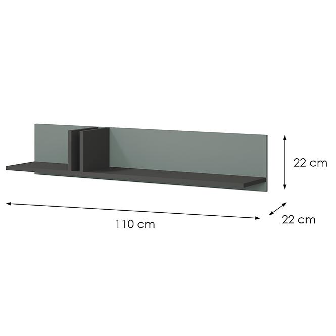Polička 110 Alsy 15 Aloe/Antracit,2