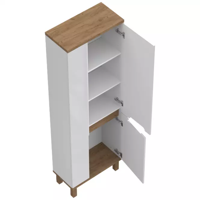 Vysoká Skrinka Ovo 60 3d Biela,3