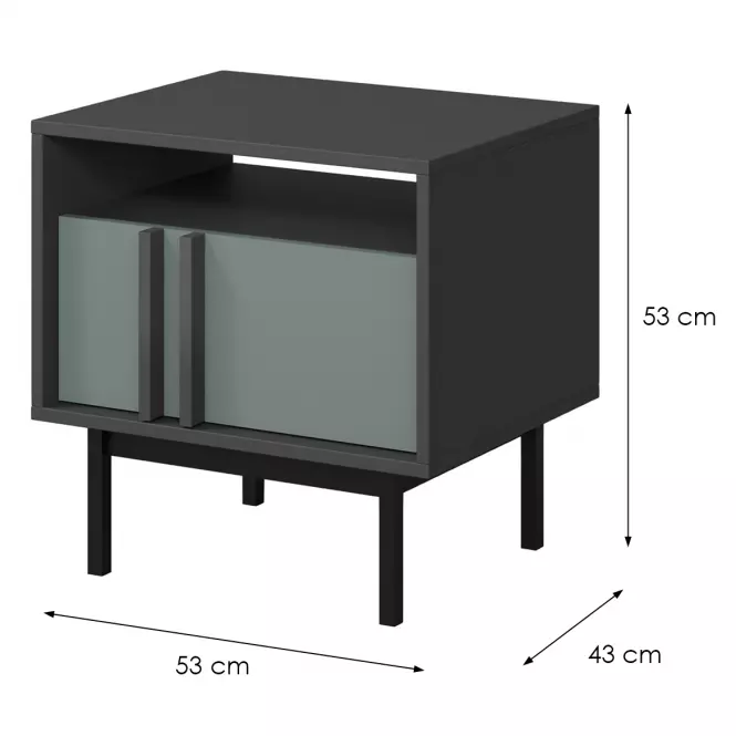 Nočný stolík Alsy 13 Aloe/Antracit,2