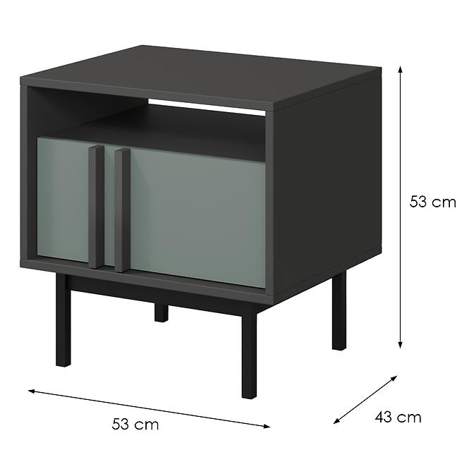 Nočný stolík Alsy 13 Aloe/Antracit,2