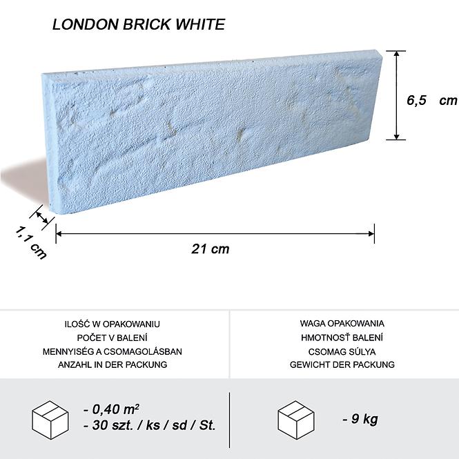 Betónový kameň London Brick White