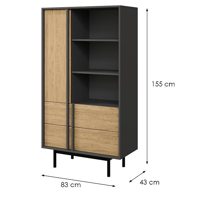 Witryna Alsy 4 Olejovaný dub/Antracit,2