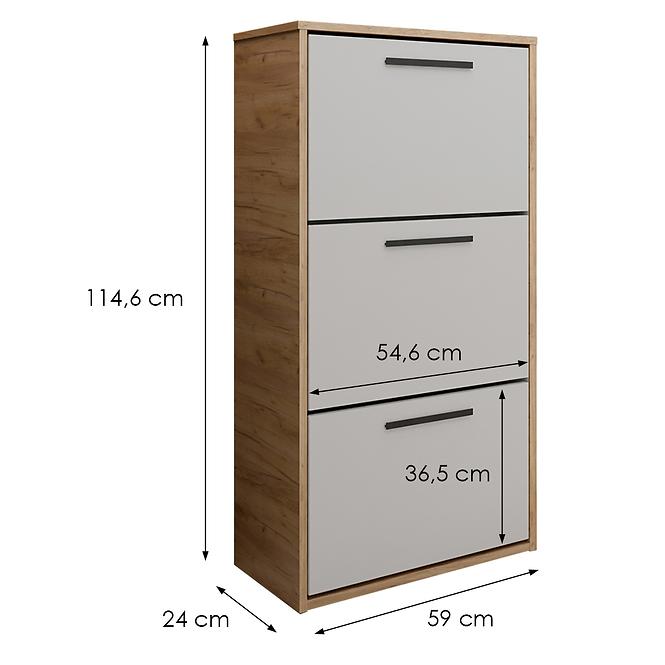 Skrinka na topánky Asper závesná Fr. biela/Craft,2