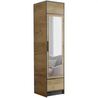 Skriňa Roj 53 cm so zrkadlom – dub craft zlatý, jednodverová