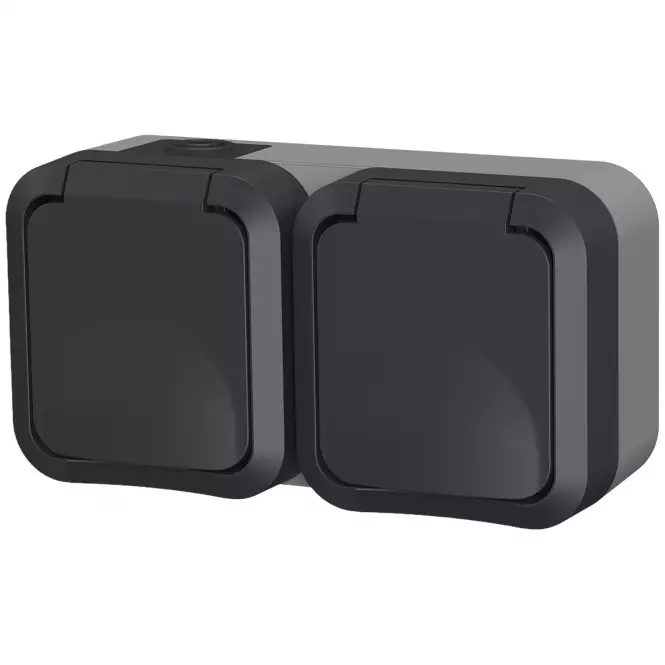 Dvojitá zásuvka AQUA PRO IP55 grey 60325
