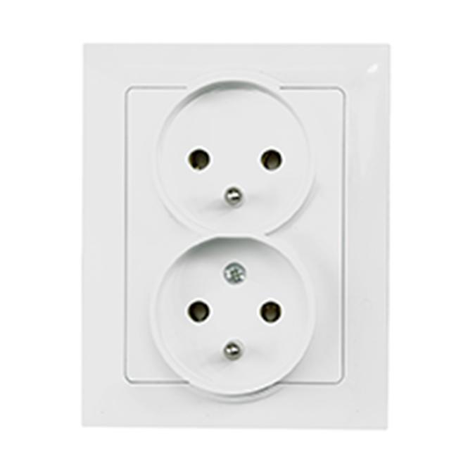 Dvojitá zásuvka czeskie white MEDIUM