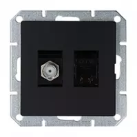 Zásuvka typu F + Zásuvka RJ45 MEDIUM black 33505