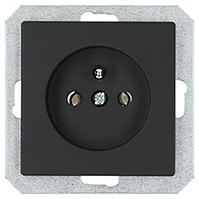 Jedna zásuvka 2p+z MEDIUM black 33508