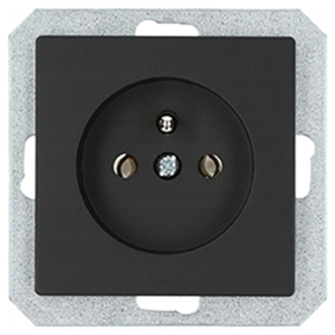 Jedna zásuvka 2p+z MEDIUM black 33508