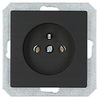 Zásuvka jednoduchá 2p+z MEDIUM čierna 33508